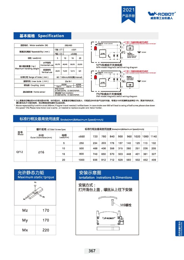 滚珠丝杠直线执行器-QF12