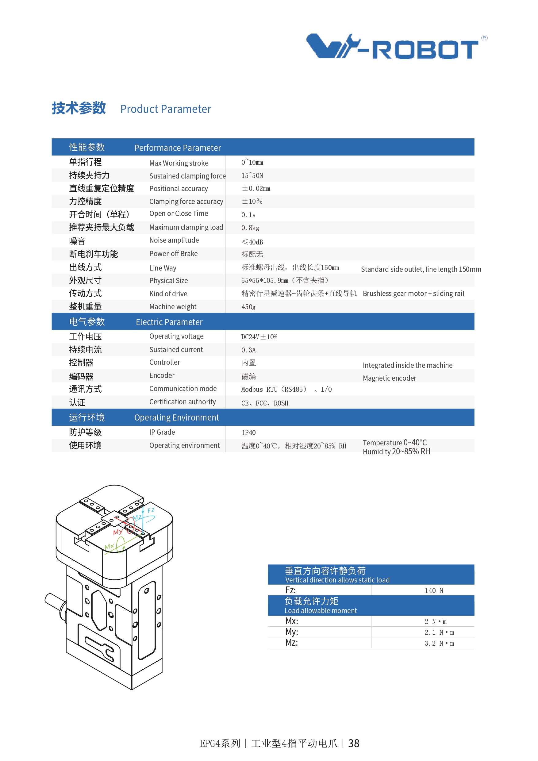 EPG4系列|工业型4指平动电爪36-威洛博