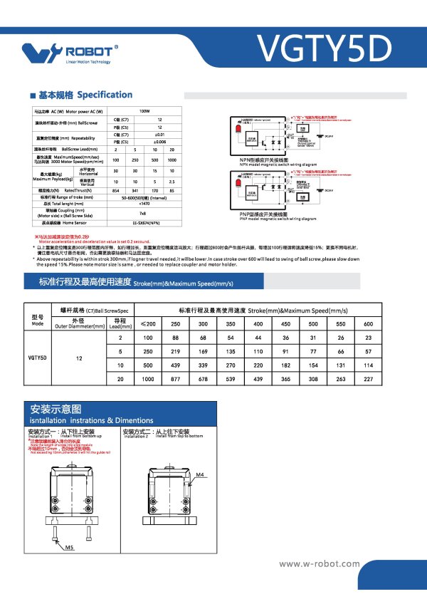内嵌式电动缸模组-VGTY5D