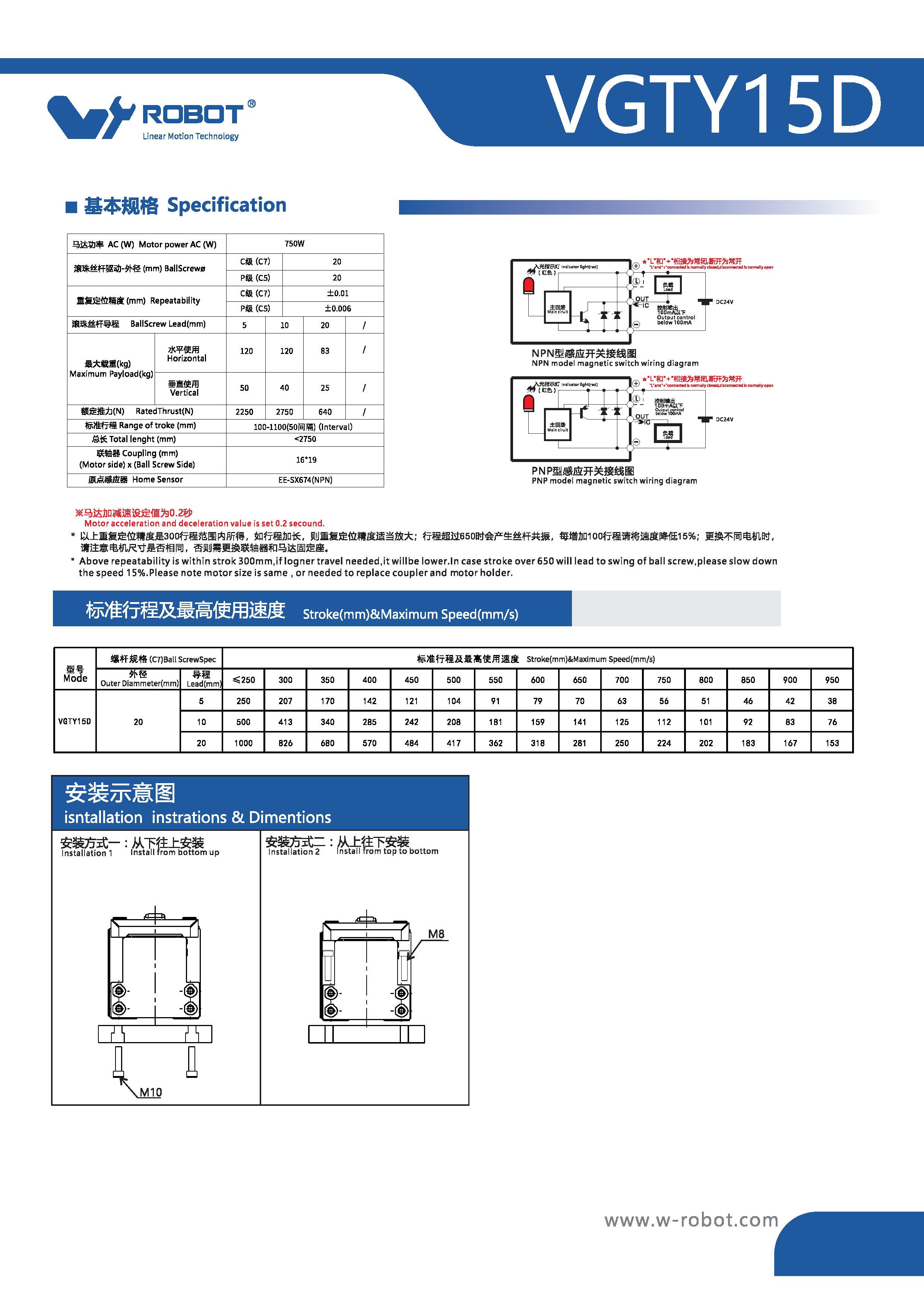 内嵌式电动缸模组-VGTY15D